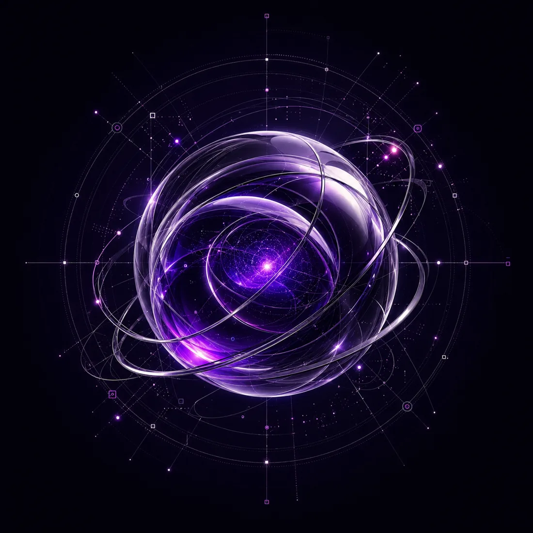 Ilustração de esfera orbital representando o sistema visual da Galática MKT